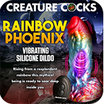 Rainbow Phoenix Vibrating Silicone Dildo with Remote