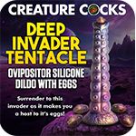 Deep Invader Tentacle Ovipositor Silicone Dildo with Eggs