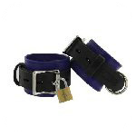 Strict Leather Blue & Black Deluxe Locking Cuffs