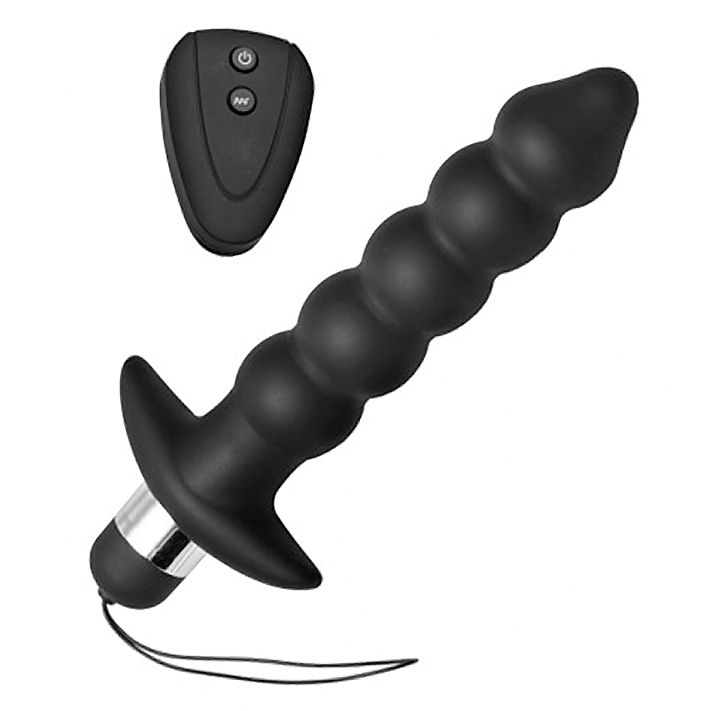 Wireless Black Vibrating Anal Beads With Remote 5446